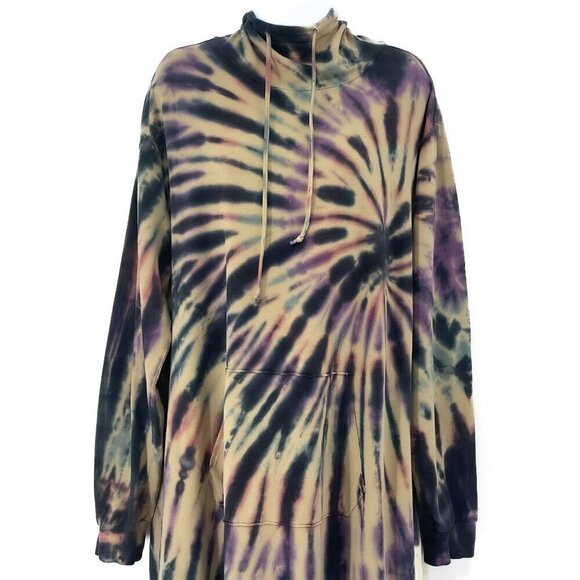 Torrid French Terry Tie Dye Hoodie Dress Sweatshirt Midi Plus Size Size 1 - Picture 5 of 11